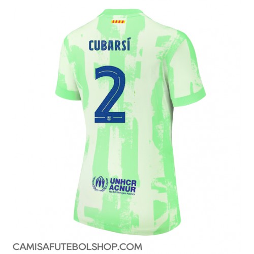 Camisa de time de futebol Barcelona Pau Cubarsi #2 Replicas 3º Equipamento Feminina 2024-25 Manga Curta